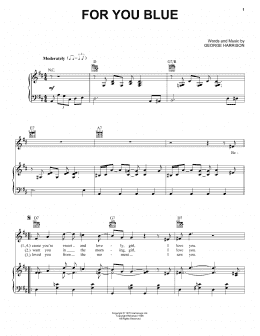 page one of For You Blue (Piano, Vocal & Guitar Chords (Right-Hand Melody))