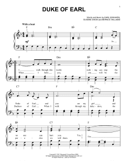 page one of Duke Of Earl (Easy Piano)