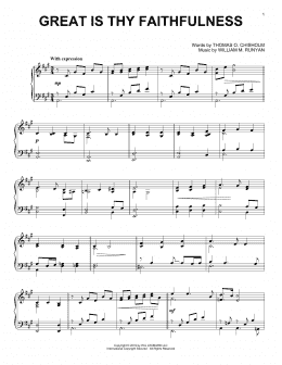 page one of Great Is Thy Faithfulness (Piano Solo)