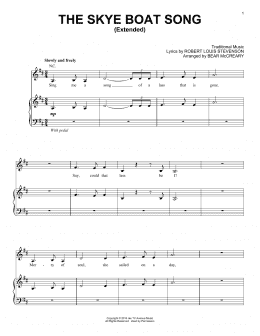 page one of The Skye Boat Song (Extended) (from Outlander) (Piano, Vocal & Guitar Chords (Right-Hand Melody))