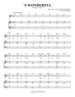 page one of 'S Wonderful [Women's version] (Piano & Vocal)