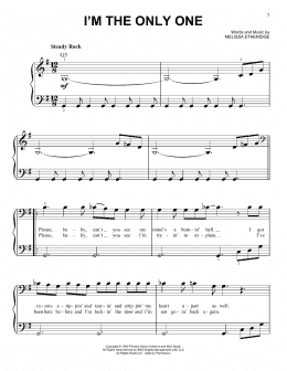 page one of I'm The Only One (Easy Piano)