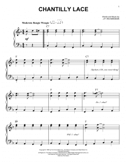 page one of Chantilly Lace (Easy Piano)