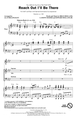 page one of Reach Out I'll Be There (arr. Alan Billingsley) (SAB Choir)