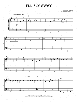 page one of I'll Fly Away (Easy Piano)