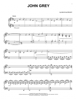 page one of John Grey (from Outlander) (Piano Solo)