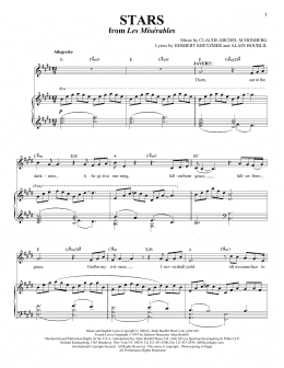page one of Stars (from Les Miserables) (Piano & Vocal)