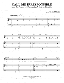 page one of Call Me Irresponsible (Piano & Vocal)