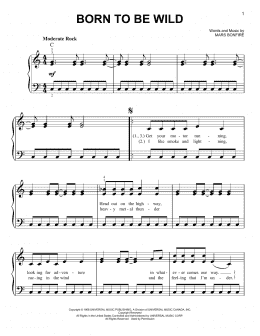 page one of Born To Be Wild (Easy Piano)