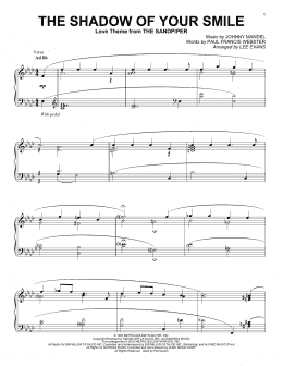 page one of The Shadow Of Your Smile (arr. Lee Evans) (Piano Solo)
