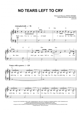 page one of No Tears Left To Cry (Easy Piano)