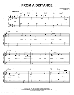 page one of From A Distance (Easy Piano)