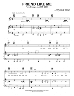 page one of Friend Like Me (from Aladdin) (2019) (Piano, Vocal & Guitar Chords (Right-Hand Melody))