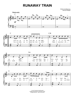 page one of Runaway Train (Easy Piano)