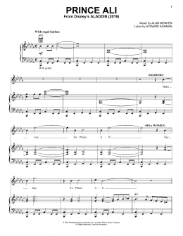 page one of Prince Ali (from Disney's Aladdin) (Piano, Vocal & Guitar Chords (Right-Hand Melody))