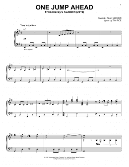 page one of One Jump Ahead (from Disney's Aladdin) (Piano, Vocal & Guitar Chords (Right-Hand Melody))