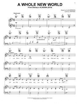 page one of A Whole New World (from Aladdin) (2019) (Piano, Vocal & Guitar Chords (Right-Hand Melody))