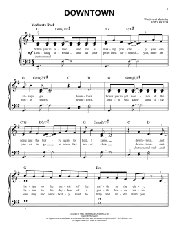 page one of Downtown (Easy Piano)