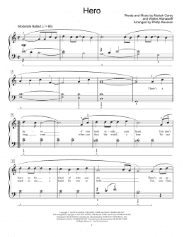 page one of Hero (arr. Phillip Keveren) (Educational Piano)