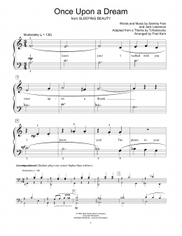 page one of Once Upon A Dream (from Sleeping Beauty) (arr. Fred Kern) (Educational Piano)