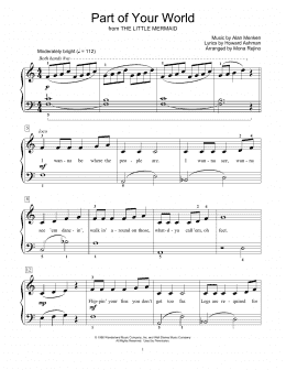 page one of Part Of Your World (from The Little Mermaid) (arr. Mona Rejino) (Educational Piano)