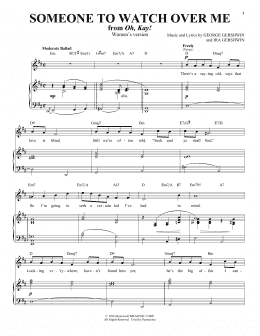 page one of Someone To Watch Over Me (from Oh, Kay!) [Women's version] (Piano & Vocal)