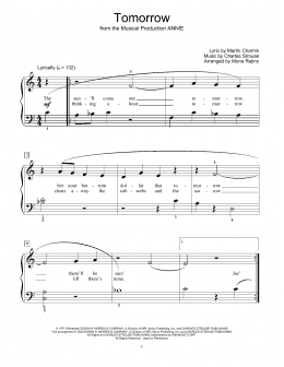 page one of Tomorrow (from Annie) (arr. Mona Rejino) (Educational Piano)