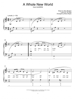 page one of A Whole New World (from Aladdin) (arr. Mona Rejino) (Educational Piano)