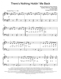 page one of There's Nothing Holdin' Me Back (arr. Mona Rejino) (Educational Piano)