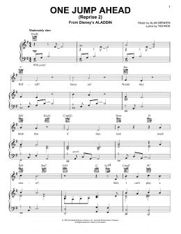 page one of One Jump Ahead (Reprise 2) (from Disney's Aladdin) (Piano, Vocal & Guitar Chords (Right-Hand Melody))