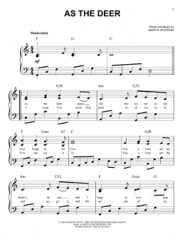 page one of As The Deer (Easy Piano)