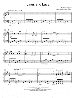 page one of Linus And Lucy (arr. Mona Rejino) (Educational Piano)