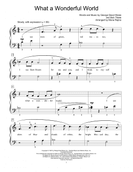 page one of What A Wonderful World (arr. Mona Rejino) (Educational Piano)