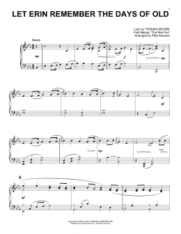 page one of Let Erin Remember The Days Of Old (arr. Phillip Keveren) (Piano Solo)