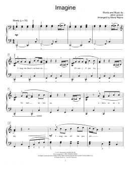 page one of Imagine (arr. Mona Rejino) (Educational Piano)