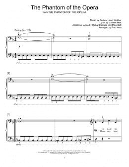 page one of The Phantom Of The Opera (arr. Fred Kern) (Educational Piano)