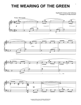 page one of The Wearing Of The Green (arr. Phillip Keveren) (Piano Solo)