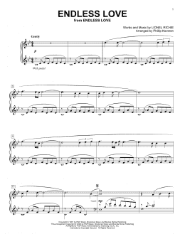 page one of Endless Love (arr. Phillip Keveren) (Piano Solo)