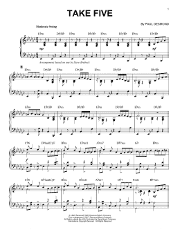 page one of Take Five (Piano Solo)