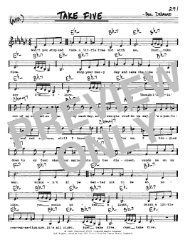 page one of Take Five (Real Book – Melody, Lyrics & Chords)