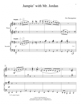 page one of Jumpin' With Mr. Jordan (Piano Duet)