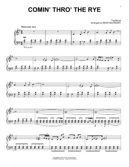 page one of Comin' Thro' The Rye (from Outlander) (Piano Solo)