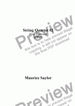 page one of String Quartet #2 (1997)