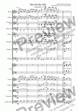 page one of Bist Du Bei Mir (SATB + Orchestra)