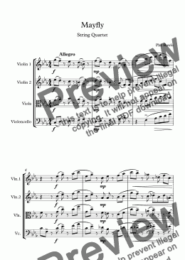 page one of Mayfly - String Quartet