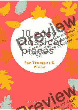 page one of 10 Easy Classical Pieces For Trumpet & Piano