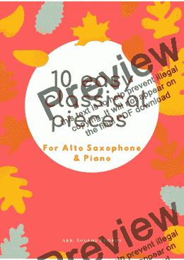 page one of 10 Easy Classical Pieces For Alto Saxophone & Piano