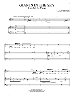 page one of Giants In The Sky (from Into The Woods) (Piano & Vocal)