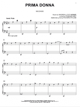 page one of Prima Donna (from The Phantom Of The Opera) (Piano Duet)