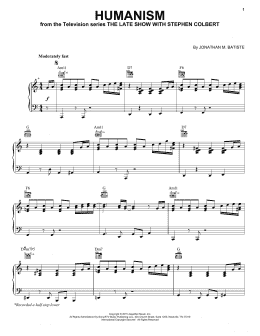 page one of Humanism (from The Late Show with Stephen Colbert) (Piano Solo)